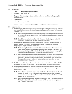 Standard BAL-003-0.1b &mdash; Frequency Response and Bias A