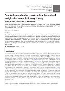 Exaptation and niche construction: behavioral