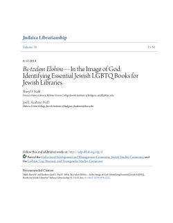 Identifying Essential Jewish LGBTQ Books for Jewish Libraries