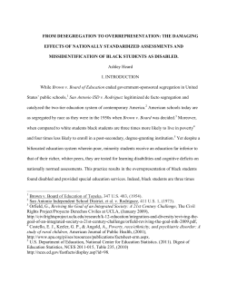 from desegregation to overrepresentation. the damaging effects of