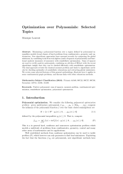 Optimization over Polynomials: Selected Topics