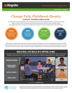 Change Talk: Childhood Obesity