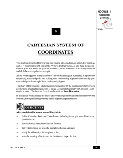 CARTESIAN SYSTEM OF COORDINATES