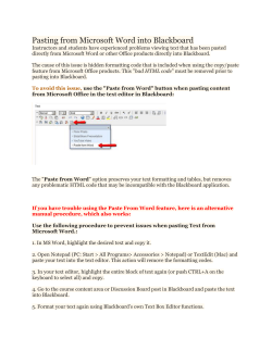 Pasting from Microsoft Word into Blackboard