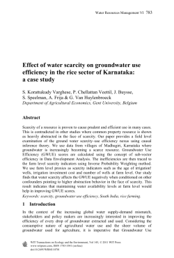 Effect of water scarcity on groundwater use efficiency in