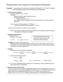 PROBLEM SOLVING TEMPLATE AND SAMPLE PROBLEMS