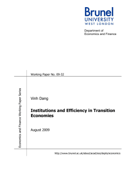 Institutions and Efficiency in Transition Economies