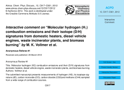 Interactive comment on &ldquo;Molecular hydrogen (H combustion