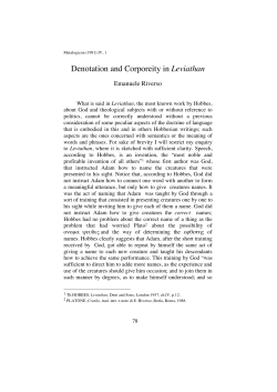E. RIVERSO -Denotation and Corporeity in Leviathan