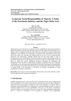 Corporate Social Responsibility in Nigeria: A Study of the Petroleum