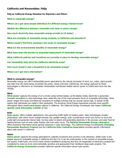 California and Renewables: FAQs