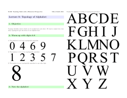 Lecture 9: Topology of Alphabet