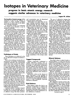 Isotopes in Veterinary Medicine