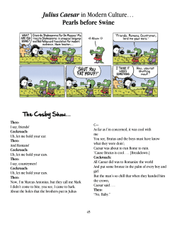 Julius Caesar in Modern Culture&hellip; Pearls before Swine