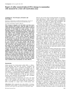 Repair of sulfur mustard-induced DNA damage in