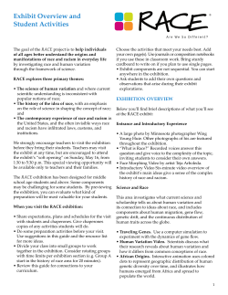 RACE Exhibit Overview and Student Activities - MC6063-25