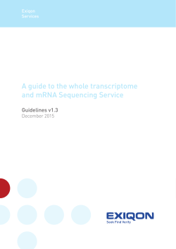 Guidelines NGS Services - whole transcriptome RNA and