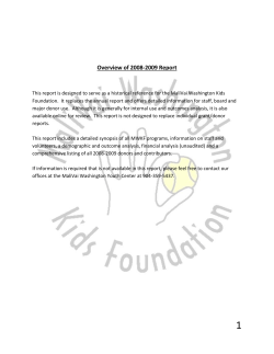 Overview of 2008-2009 Report