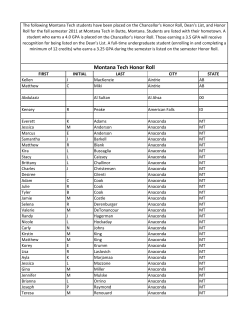 Honor Rolls - Montana Tech