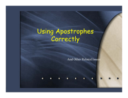 PowerPoint Presentation - Using Apostrophes Correctly