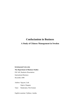 Confucianism in Business