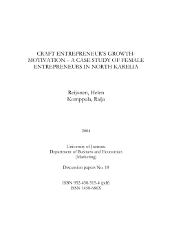 do female craft entrepreneurs aim to growth in their business