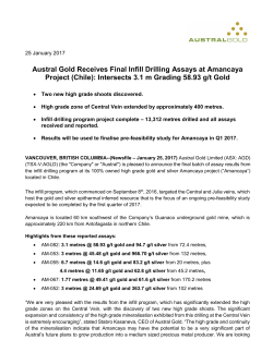 AGD Receives Final Infill Drilling Assays at Amancaya