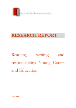Reading, writing and responsibility: Young Carers and Education