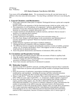 I. General Chemistry and Biochemistry II. Circulation and