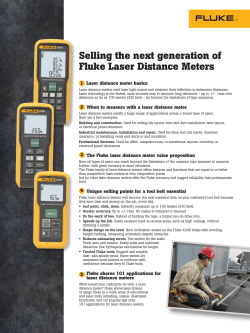 Selling the next generation of Fluke Laser Distance Meters