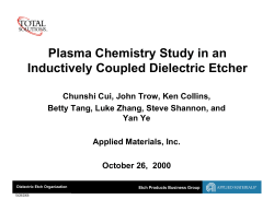 Plasma Chemistry Study in an Inductively Coupled Dielectric Etcher