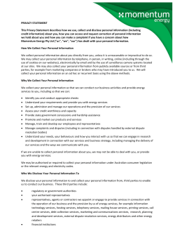 Momentum Energy Privacy Statement