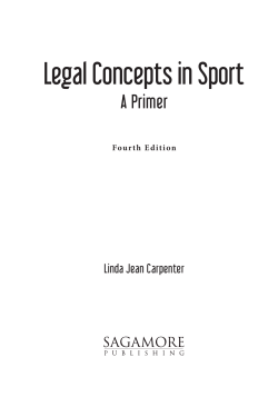 Legal Concepts in Sport: A Primer