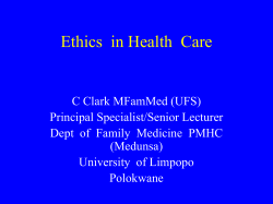 Ethical Dilemmas of HIV - Southern African HIV Clinicians Society