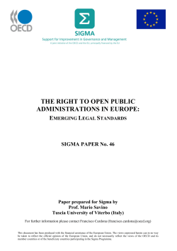 The Right to Open Public Administrations in Europe: Emerging