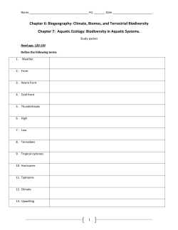 Chapter 6: Biogeography: Climate, Biomes, and Terrestrial