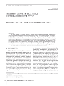 the effect of ewe mineral status on the lambs mineral supply