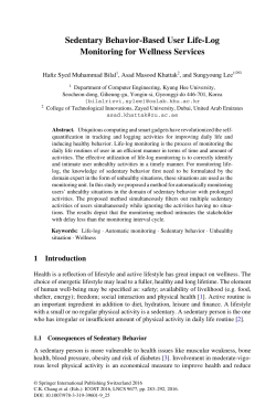 Sedentary Behavior-Based User Life