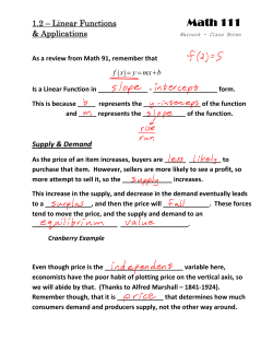 1.2 - Linear Functions and Applications