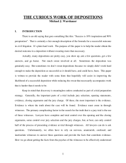 the curious work of depositions