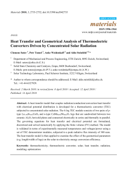 Heat Transfer and Geometrical Analysis of Thermoelectric