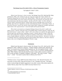 The Strange Case of Dr. Jekyll`s Will: A Tale of Testamentary