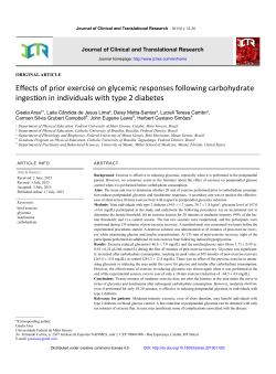Effects of prior exercise on glycemic responses following