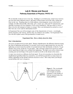 Lab 8: Waves and Sound