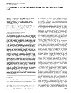 APC mutations in sporadic colorectal carcinomas