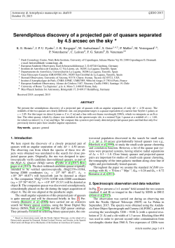 Serendipitous discovery of a projected pair of quasars separated by