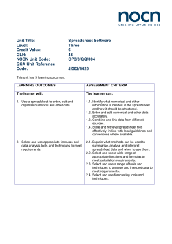 L3 Spreadsheet Software CV6x