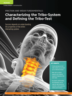Characterizing the Tribo-System and Defining the Tribo-Test