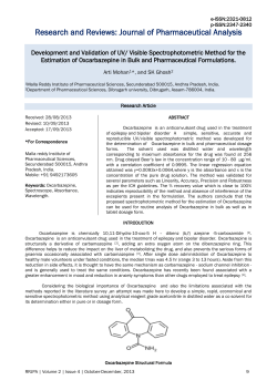 Development and Validation of UV/ Visible Spectrophotometric