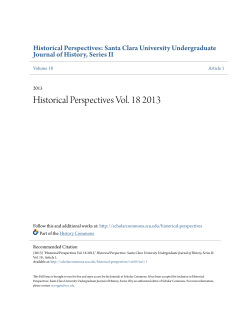 Historical Perspectives Vol. 18 2013 - Scholar Commons